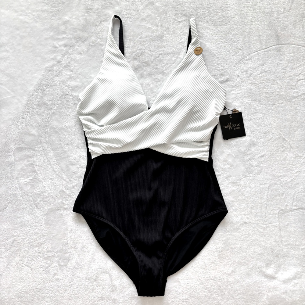 NIP TUCK Bellona Ava Black & White One Piece Swimsuit--12